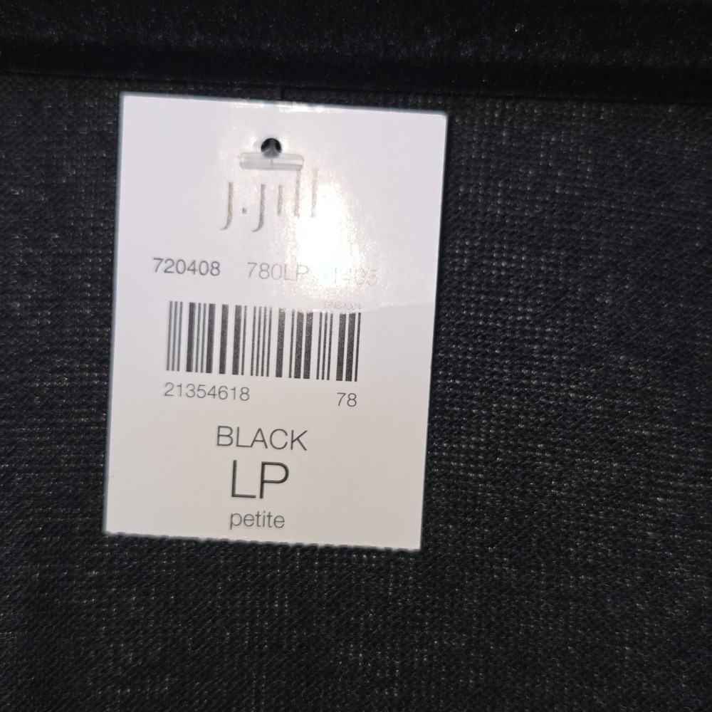 J.Jill Rayon Blend Black Shrug Sz L Petite Open Front Drape Style ~NWT~ - Picture 2 of 4